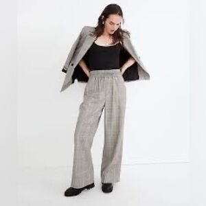 Madewell Carley Wide-Leg Pants in Plaid